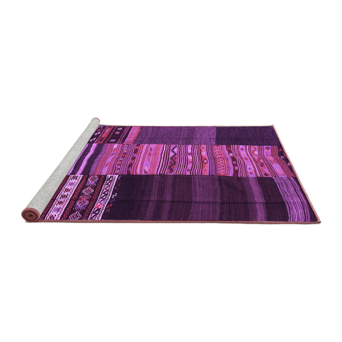 Sideview of Machine Washable Southwestern Purple Country Area Rugs, wshcon2690pur
