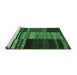 Sideview of Machine Washable Southwestern Emerald Green Country Area Rugs, wshcon2690emgrn