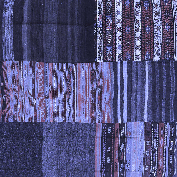 Square Machine Washable Southwestern Blue Country Rug, wshcon2690blu