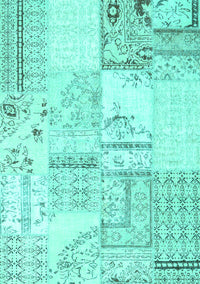 Patchwork Turquoise Transitional Rug, con2691turq