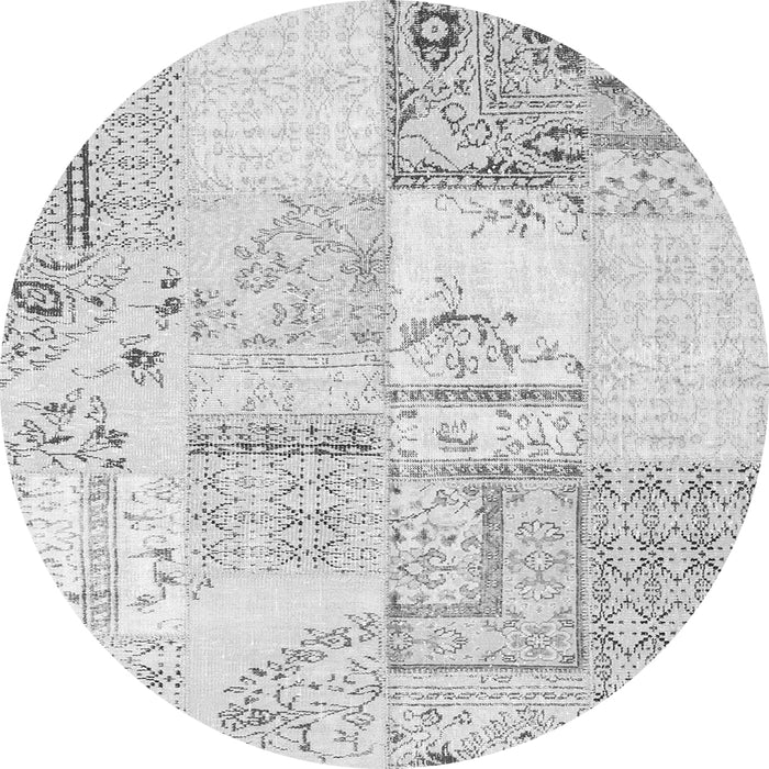 Machine Washable Patchwork Gray Transitional Rug, wshcon2691gry