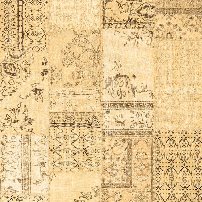 Machine Washable Patchwork Brown Transitional Rug, wshcon2691brn