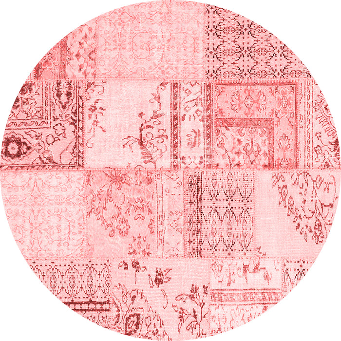 Machine Washable Patchwork Red Transitional Rug, wshcon2691red