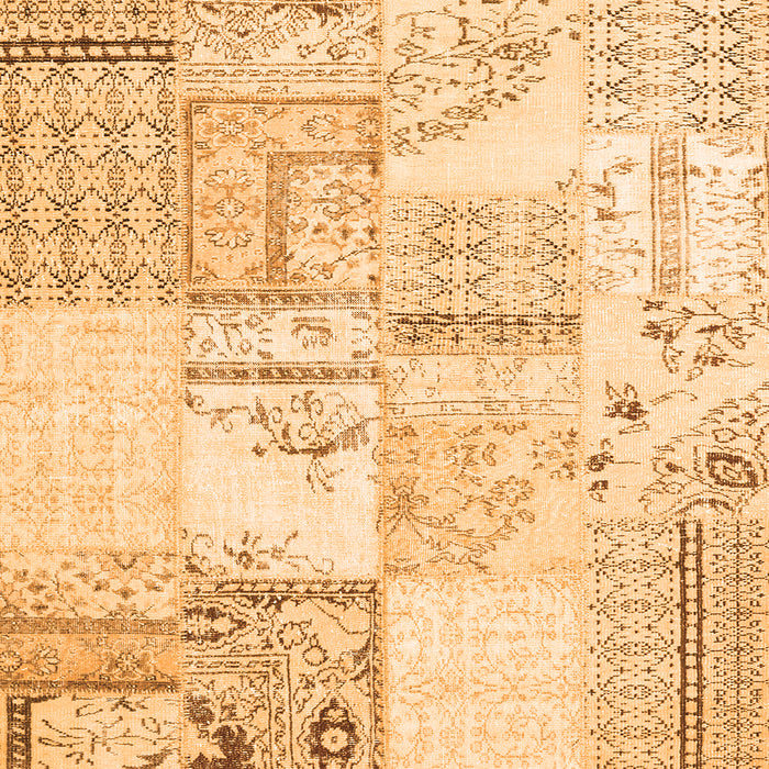 Serging Thickness of Patchwork Orange Transitional Rug, con2691org