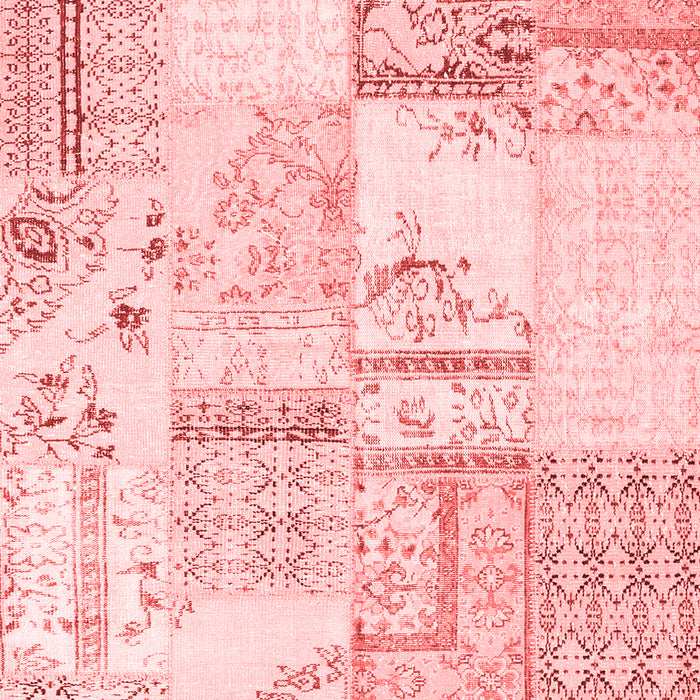 Machine Washable Patchwork Red Transitional Rug, wshcon2691red