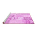 Sideview of Machine Washable Patchwork Pink Transitional Rug, wshcon2691pnk