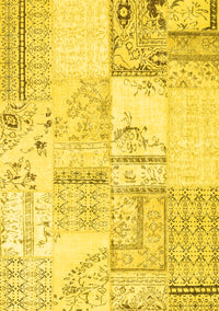 Patchwork Yellow Transitional Rug, con2691yw