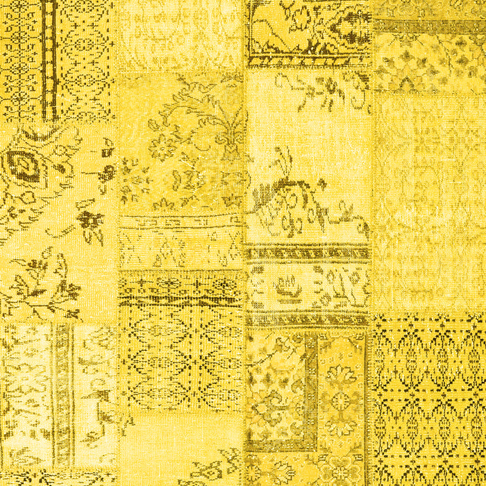 Patchwork Yellow Transitional Rug, con2691yw