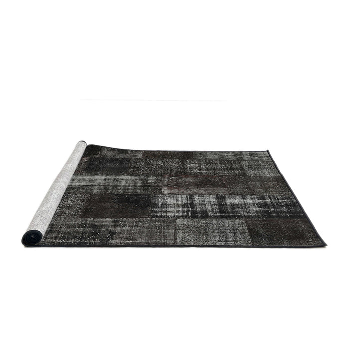 Serging Thickness of Machine Washable Contemporary Midnight Gray Rug, wshcon2692
