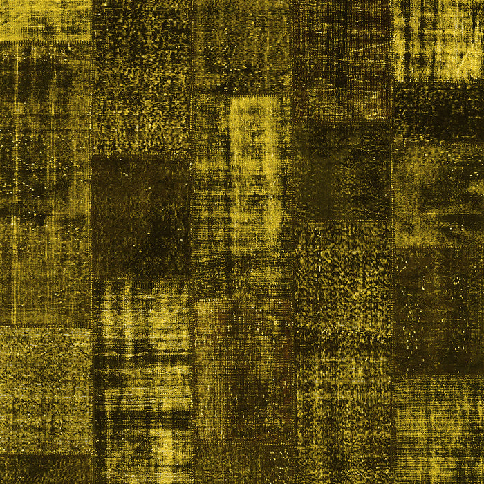 Patchwork Yellow Transitional Rug, con2692yw