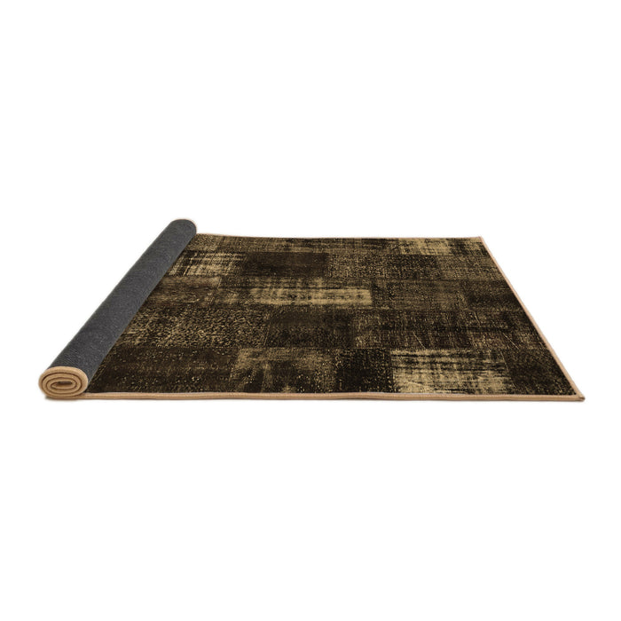 Sideview of Patchwork Brown Transitional Rug, con2692brn