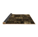 Sideview of Patchwork Brown Transitional Rug, con2692brn