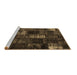 Sideview of Machine Washable Patchwork Brown Transitional Rug, wshcon2692brn