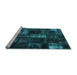 Sideview of Machine Washable Patchwork Light Blue Transitional Rug, wshcon2692lblu