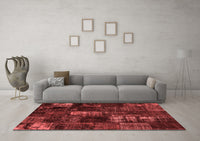 Machine Washable Patchwork Red Transitional Rug, wshcon2692red