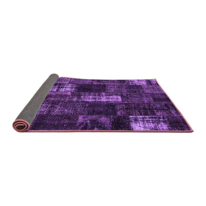 Sideview of Patchwork Purple Transitional Rug, con2692pur