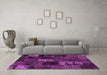 Machine Washable Patchwork Pink Transitional Rug in a Living Room, wshcon2692pnk