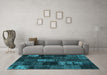 Machine Washable Patchwork Light Blue Transitional Rug in a Living Room, wshcon2692lblu