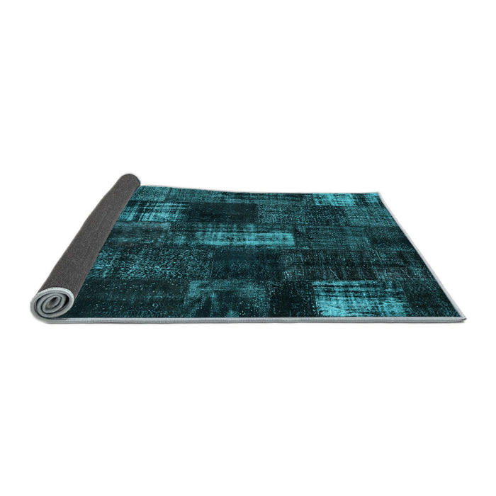 Sideview of Patchwork Light Blue Transitional Rug, con2692lblu