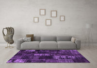 Machine Washable Patchwork Purple Transitional Rug, wshcon2692pur