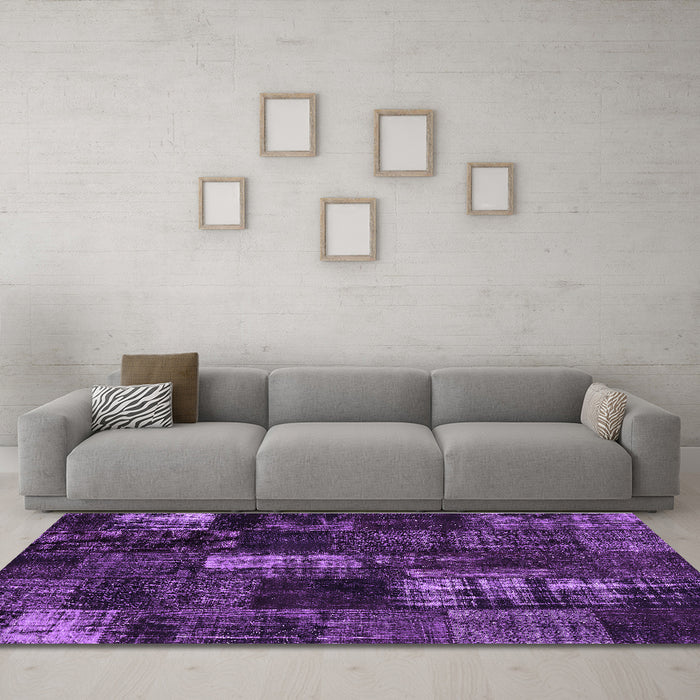Machine Washable Patchwork Purple Transitional Area Rugs in a Living Room, wshcon2692pur