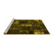 Sideview of Machine Washable Patchwork Yellow Transitional Rug, wshcon2692yw