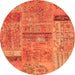 Square Patchwork Orange Transitional Rug, con2693org