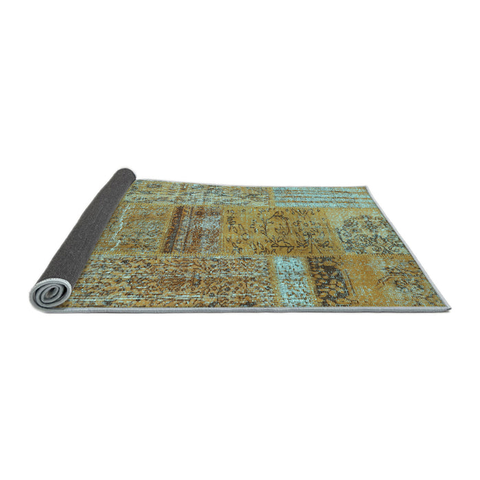 Sideview of Patchwork Light Blue Transitional Rug, con2693lblu