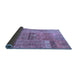 Sideview of Patchwork Blue Transitional Rug, con2693blu