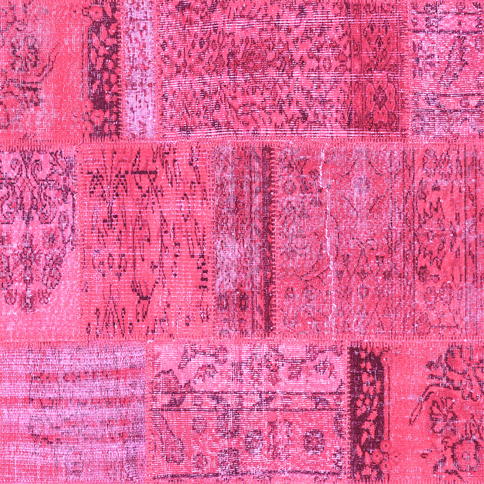 Square Patchwork Pink Transitional Rug, con2693pnk