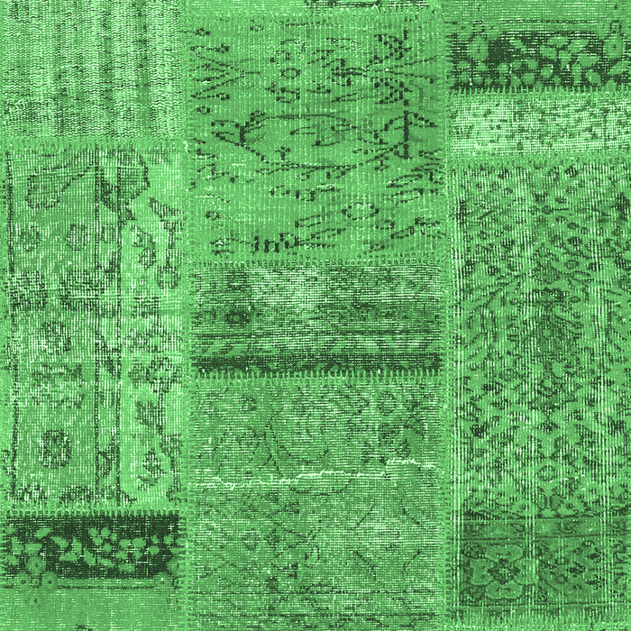 Patchwork Emerald Green Transitional Rug, con2693emgrn