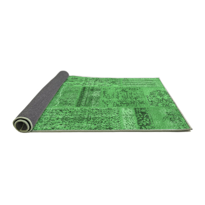 Sideview of Patchwork Emerald Green Transitional Rug, con2693emgrn
