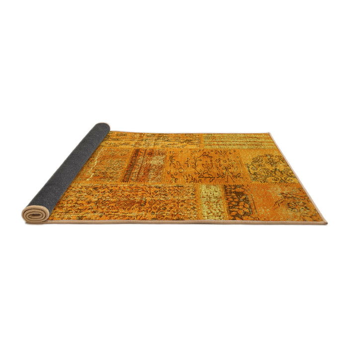 Sideview of Patchwork Yellow Transitional Rug, con2693yw