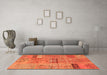 Machine Washable Patchwork Orange Transitional Area Rugs in a Living Room, wshcon2693org