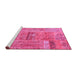 Sideview of Machine Washable Patchwork Pink Transitional Rug, wshcon2693pnk