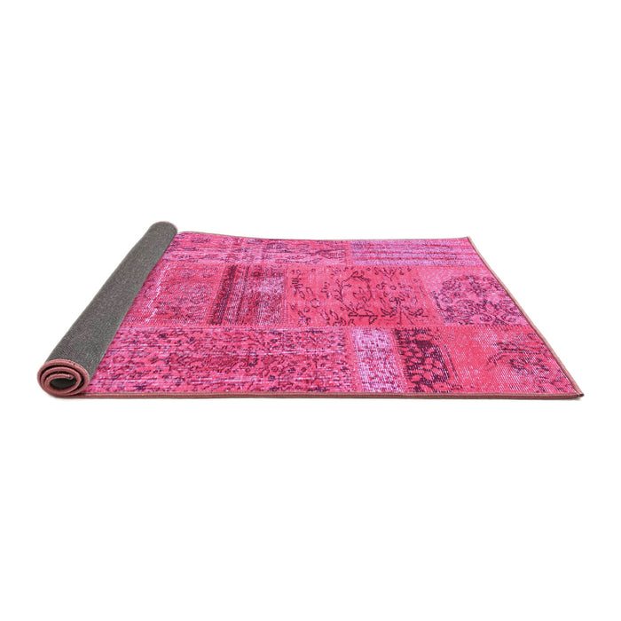 Sideview of Patchwork Pink Transitional Rug, con2693pnk