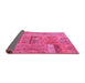 Sideview of Patchwork Pink Transitional Rug, con2693pnk