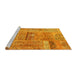 Sideview of Machine Washable Patchwork Yellow Transitional Rug, wshcon2693yw