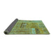 Sideview of Patchwork Turquoise Transitional Rug, con2693turq