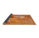 Thickness of Contemporary Orange Red Patchwork Rug, con2694