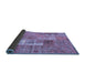 Sideview of Patchwork Blue Transitional Rug, con2694blu