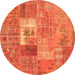 Square Patchwork Orange Transitional Rug, con2694org