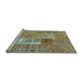 Sideview of Machine Washable Patchwork Light Blue Transitional Rug, wshcon2694lblu