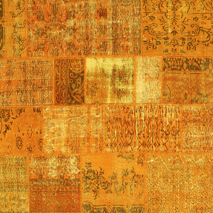 Square Patchwork Yellow Transitional Rug, con2694yw