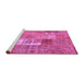 Sideview of Machine Washable Patchwork Purple Transitional Area Rugs, wshcon2694pur