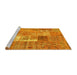 Sideview of Machine Washable Patchwork Yellow Transitional Rug, wshcon2694yw