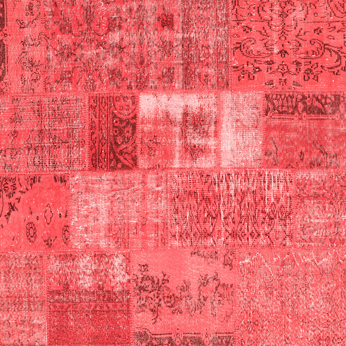 Patchwork Red Transitional Rug, con2694red