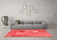 Machine Washable Patchwork Red Transitional Rug, wshcon2694red