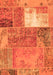 Serging Thickness of Machine Washable Patchwork Orange Transitional Area Rugs, wshcon2695org