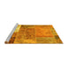 Sideview of Machine Washable Patchwork Yellow Transitional Rug, wshcon2695yw